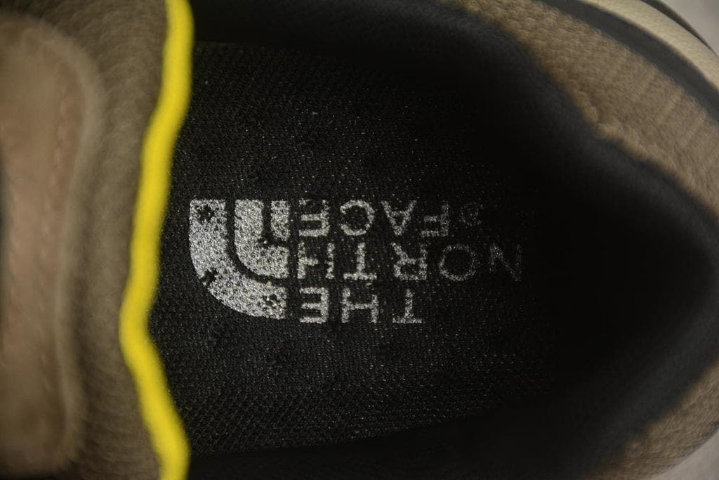 Close-up of the shoe's insole with The North Face logo