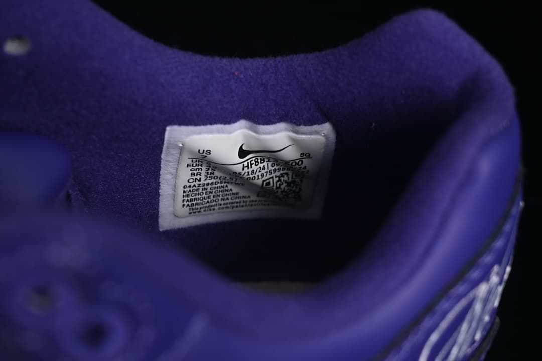 Shoe size and product label inside the collar
