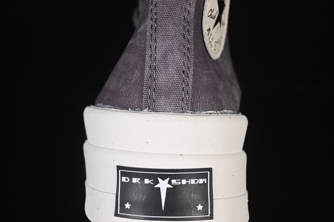 Rear view showing the layered platform heel and DRKSHDW heel label.