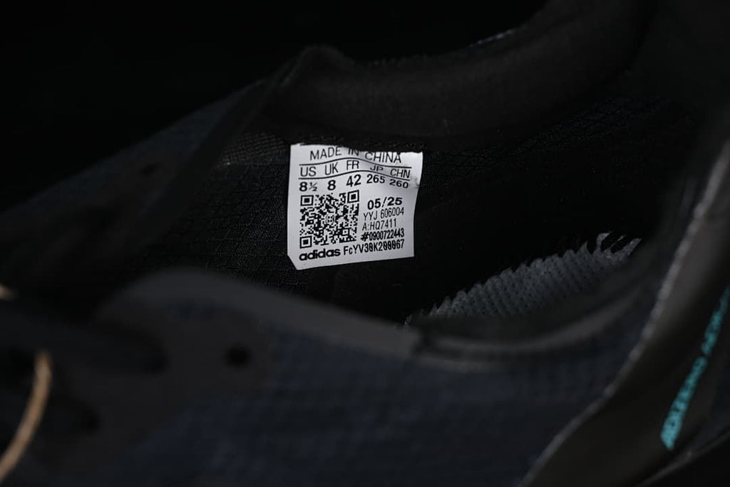 Close-up of the shoe's size label