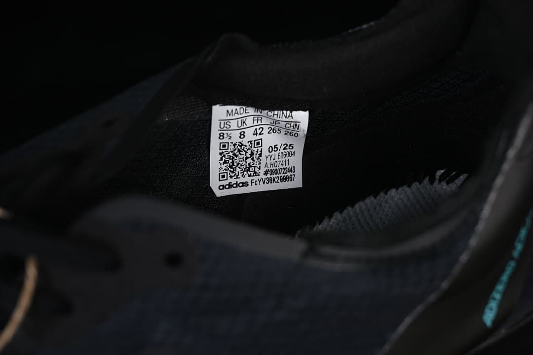 Close-up of the shoe's size label