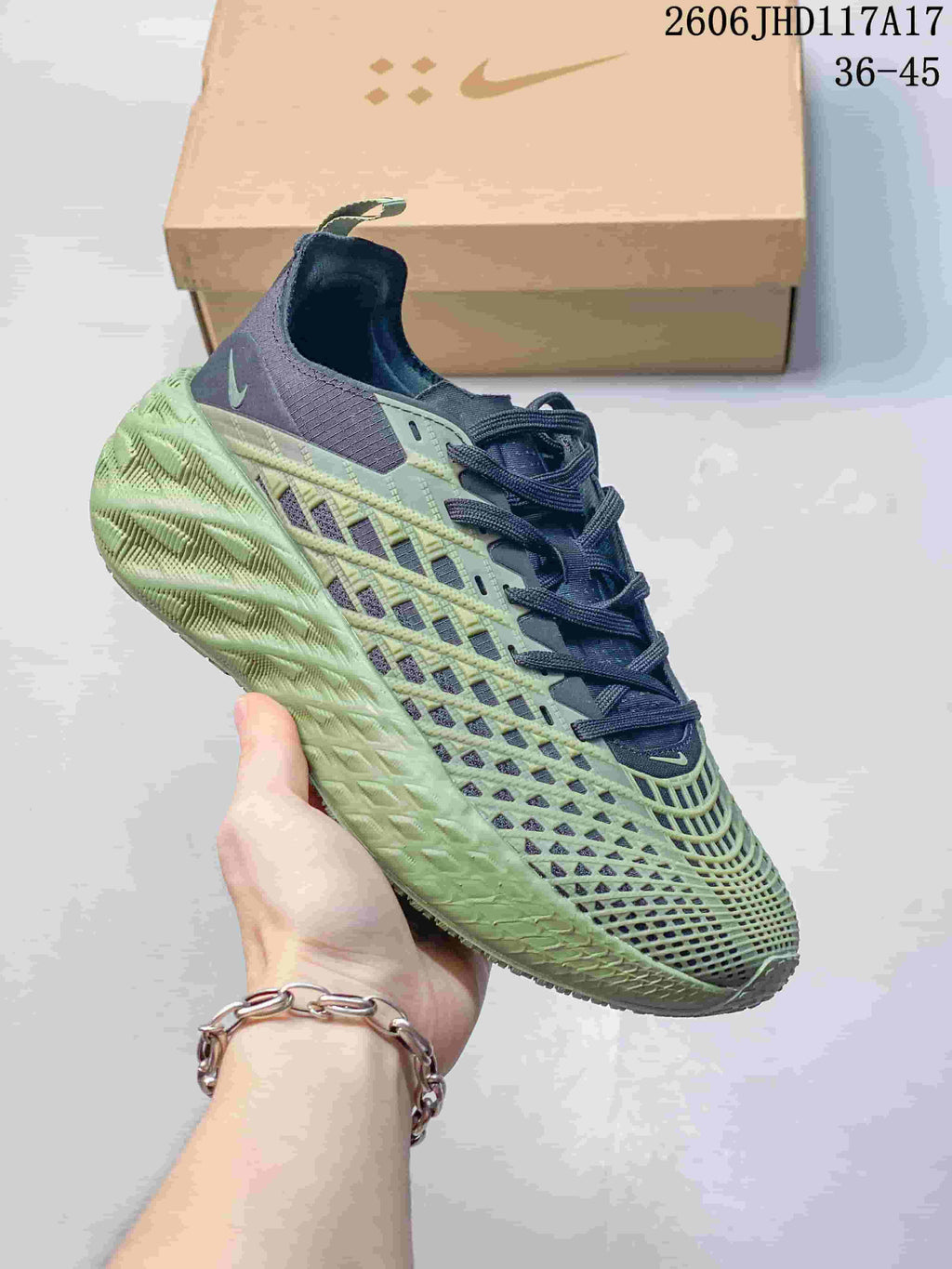 Pale green and dark navy Nike Ava Rover Hs sneaker