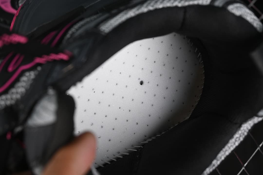 Close-up view inside the sneaker