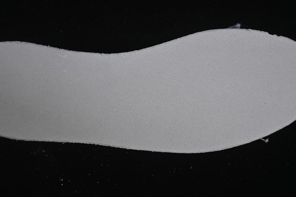 Close-up of the light-colored shoe insole