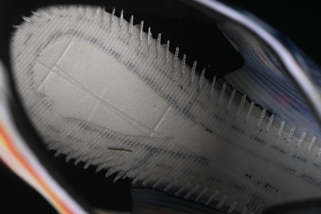 Close-up view inside the shoe showing the interior construction