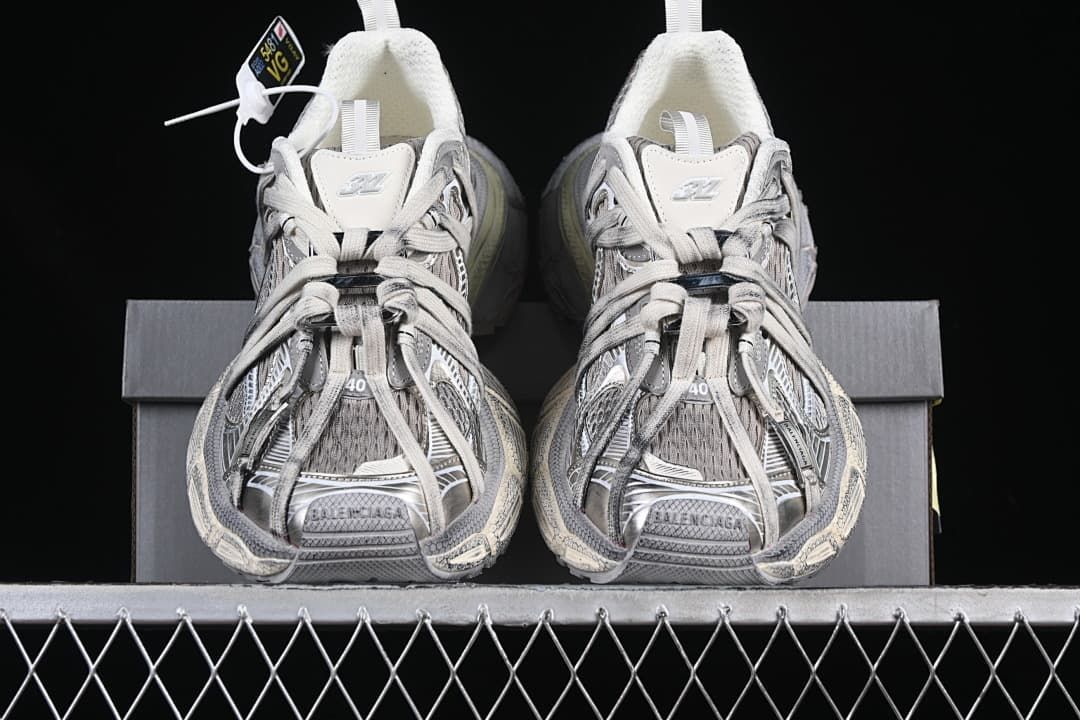 Front view of the pair showing the layered toe and lacing