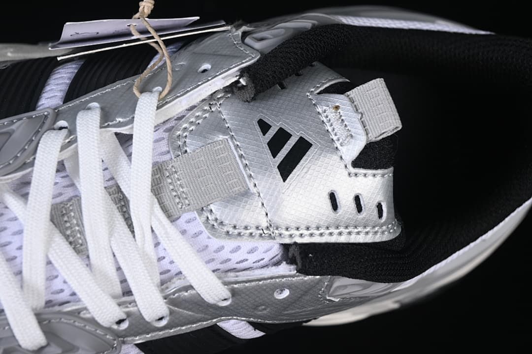 Close-up of the tongue, laces and collar