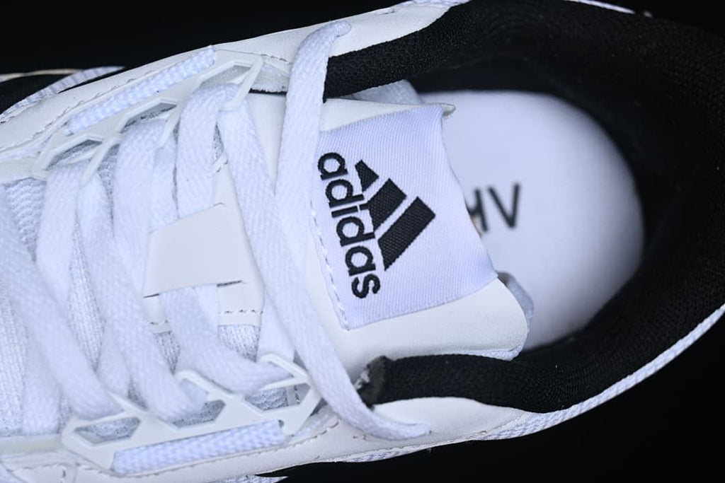 Close-up of the adidas tongue, laces, and collar