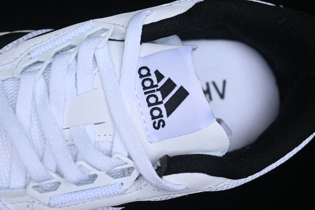 Close-up of the adidas tongue, laces, and collar