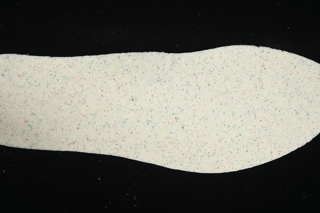 Light-colored insole viewed from above