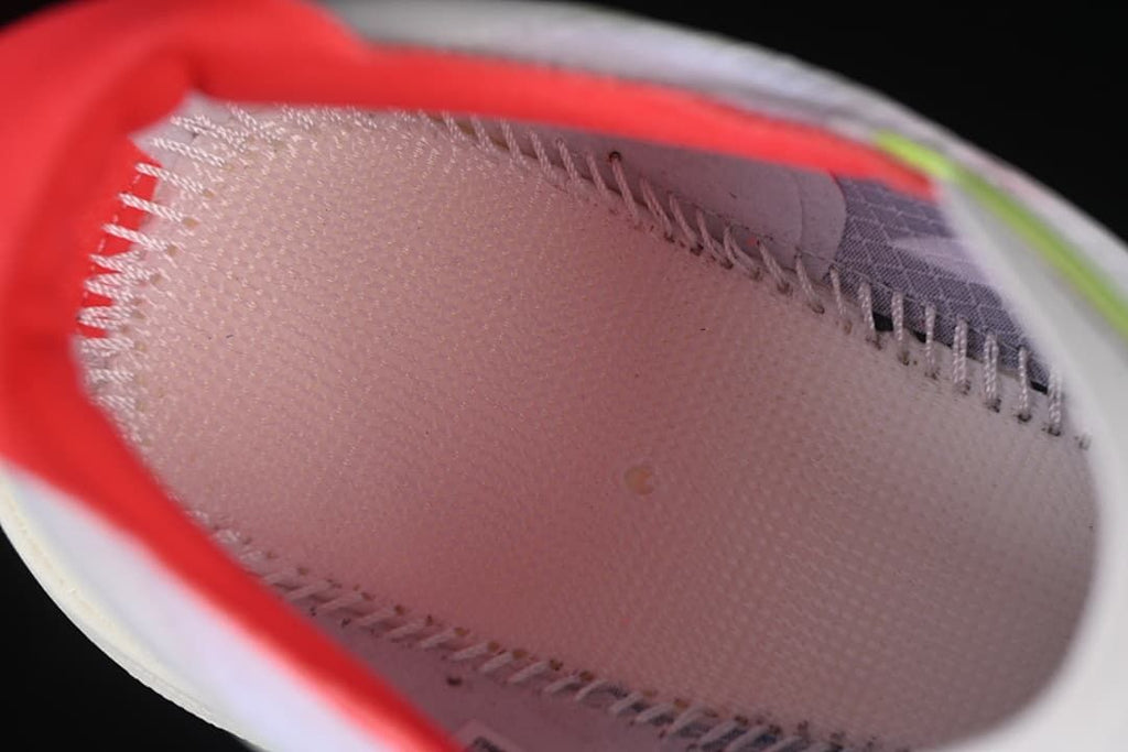 Close-up view inside the shoe showing its lining and interior construction.
