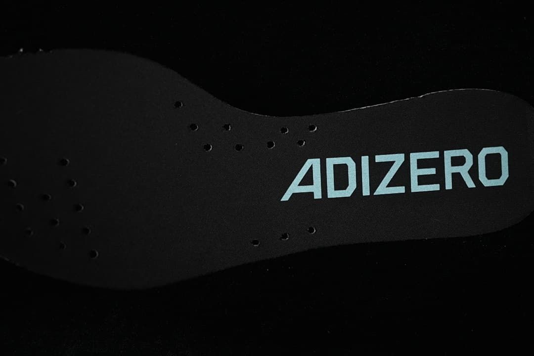Close-up of the insole with Adizero lettering