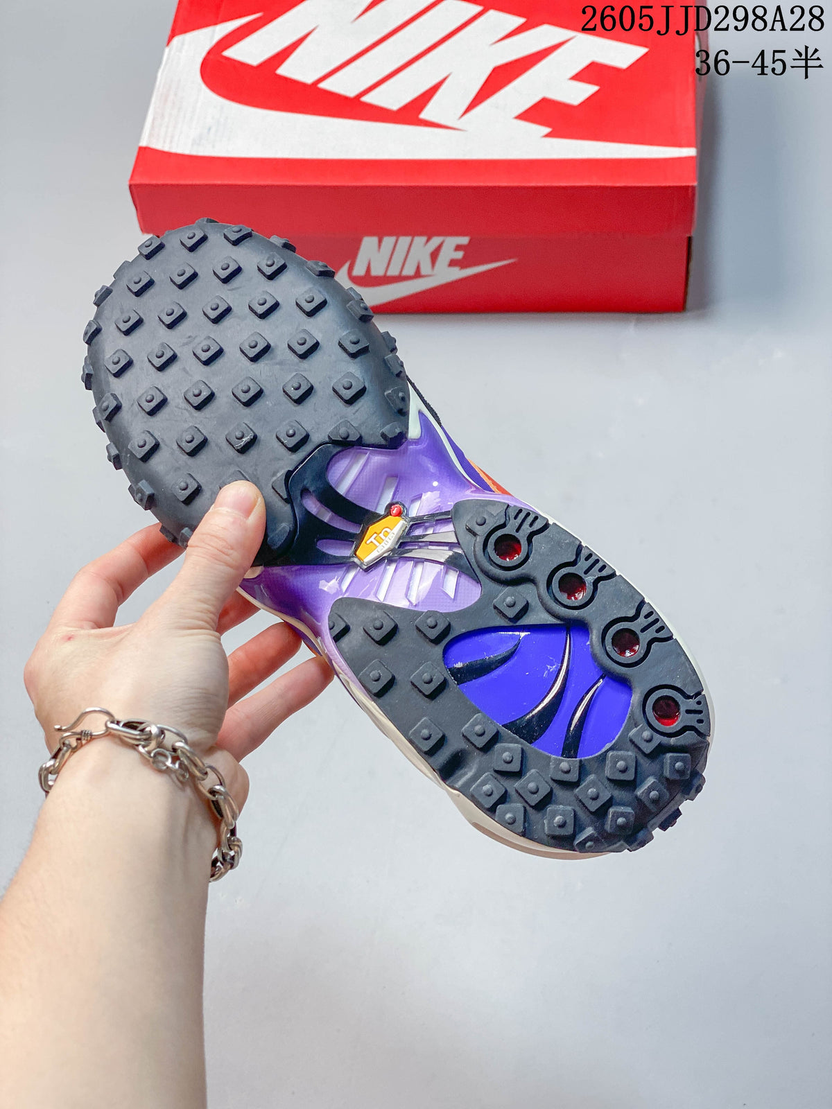 Underside view showing the textured outsole of the Nike Air Max Waffle SP