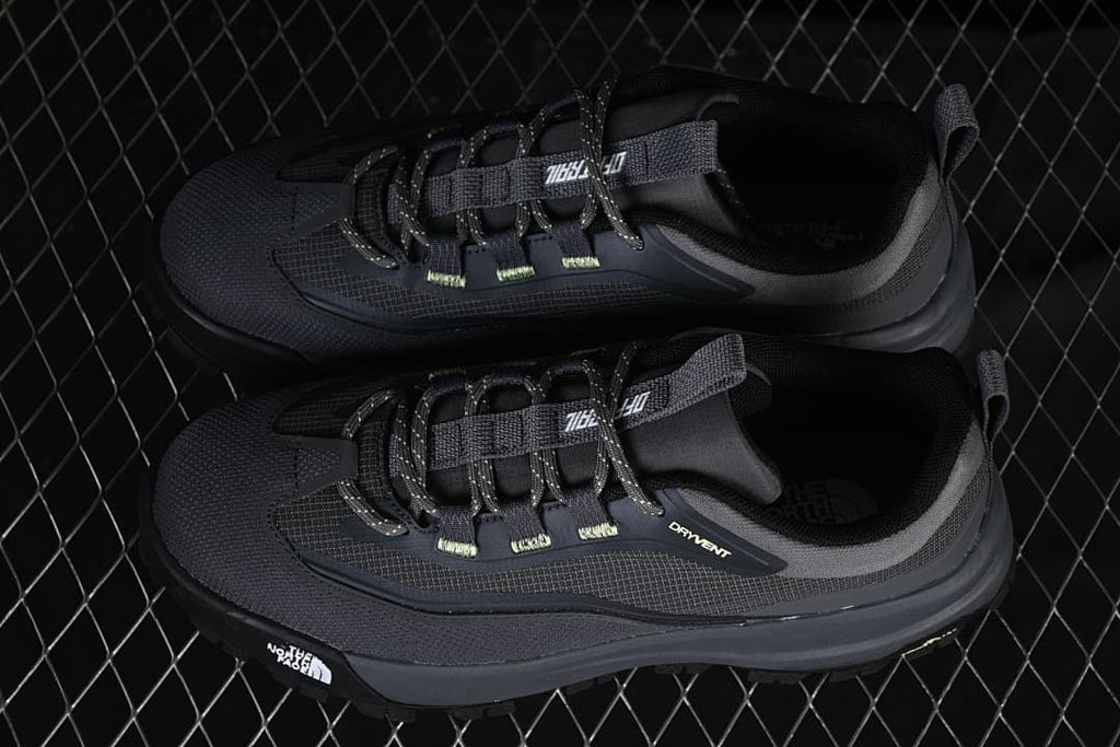 Pair of dark gray Offtrail V E shoes viewed from above