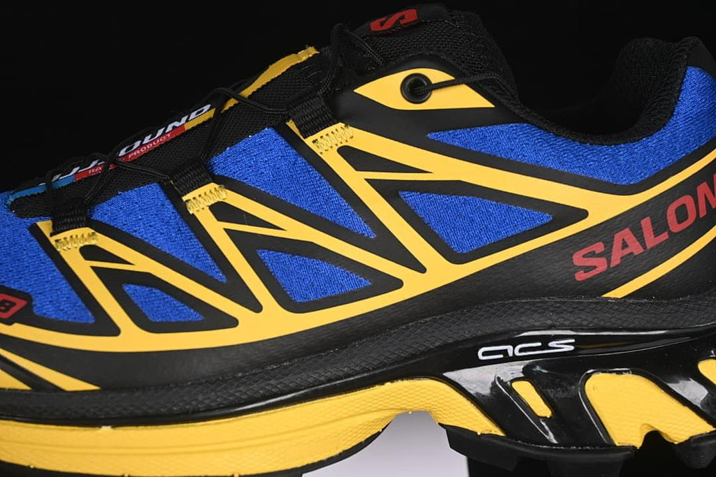 Close-up of the side panels, lace hardware, and midsole