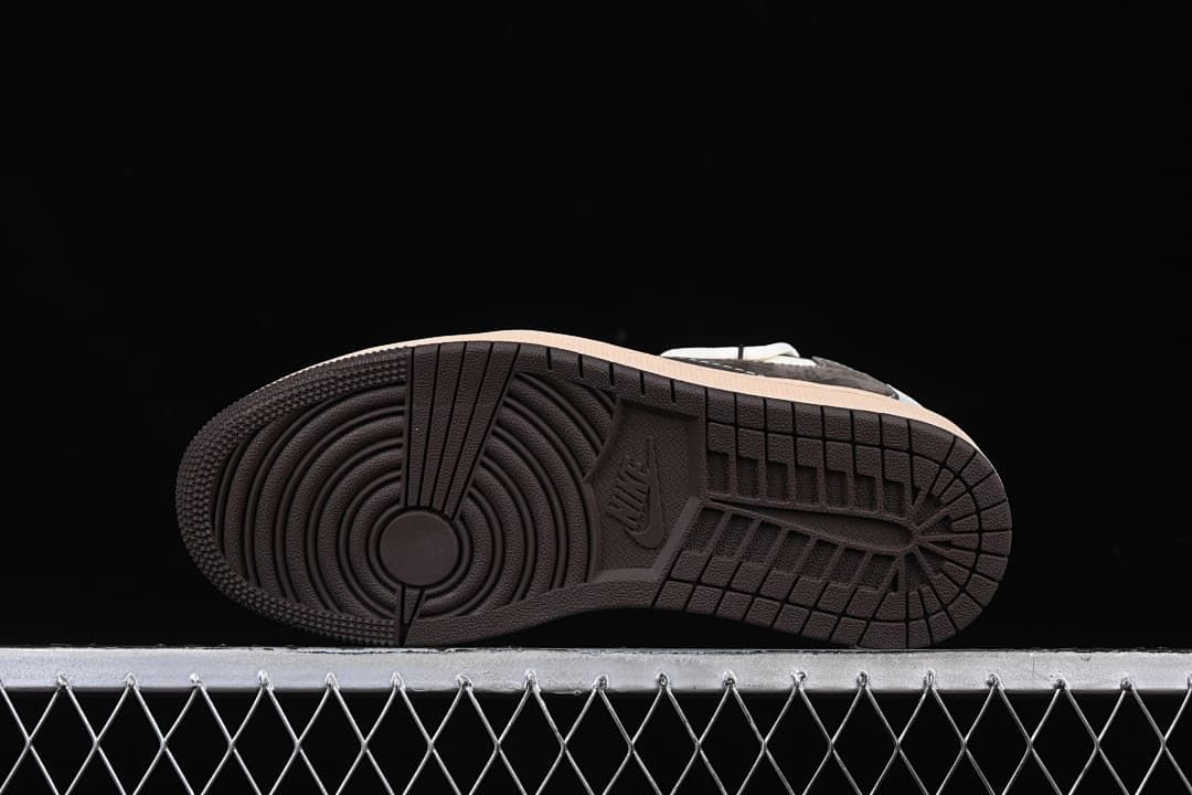 Underside view showing dark outsole tread