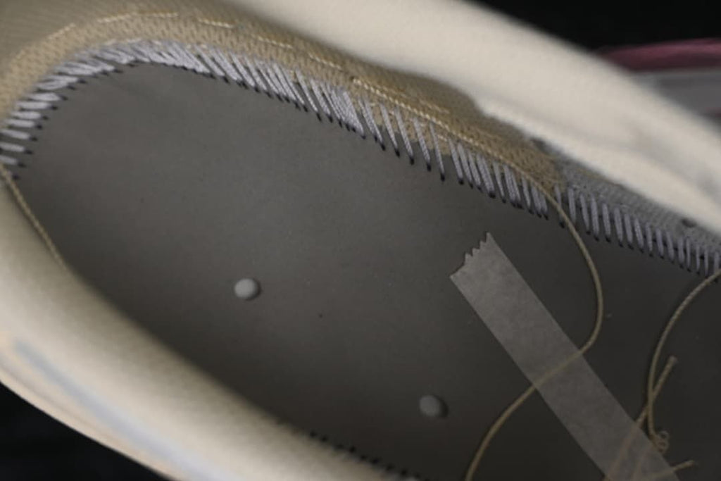 Close-up view inside the sneaker