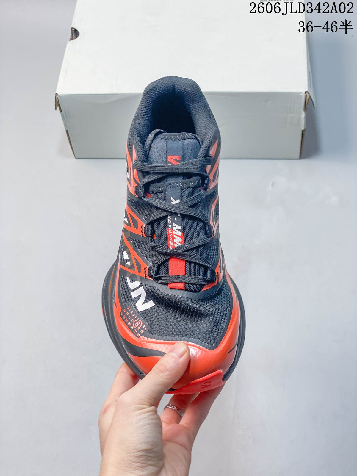 Top view of the shoe showing its lace-up closure.