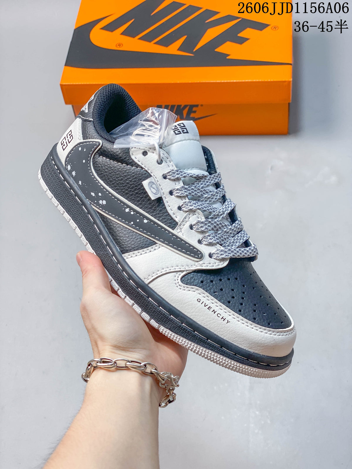 Angled side view of the gray and white sneaker with contrast stitching and patterned laces