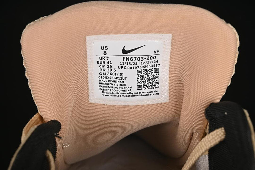 Tongue label showing sample size US 8, EU 41, and model code FN6703-200