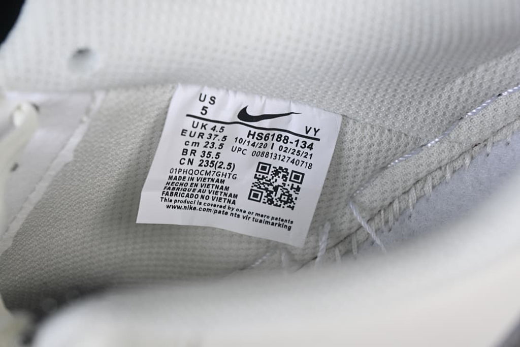 Interior size label showing sample size US 5 and EU 37.5