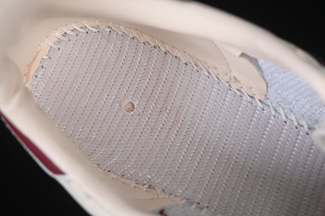 Close-up of the sneaker's interior lining and stitching.
