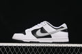 Side view of a black, white, and grey low-top Nike SB Dunk sneaker