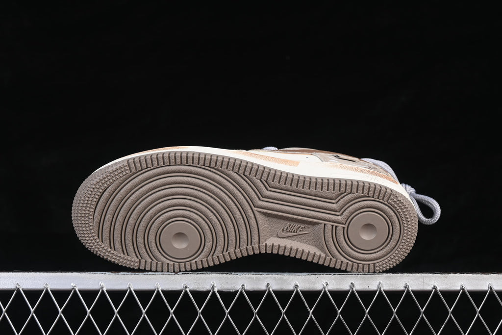 Underside view of the patterned rubber outsole