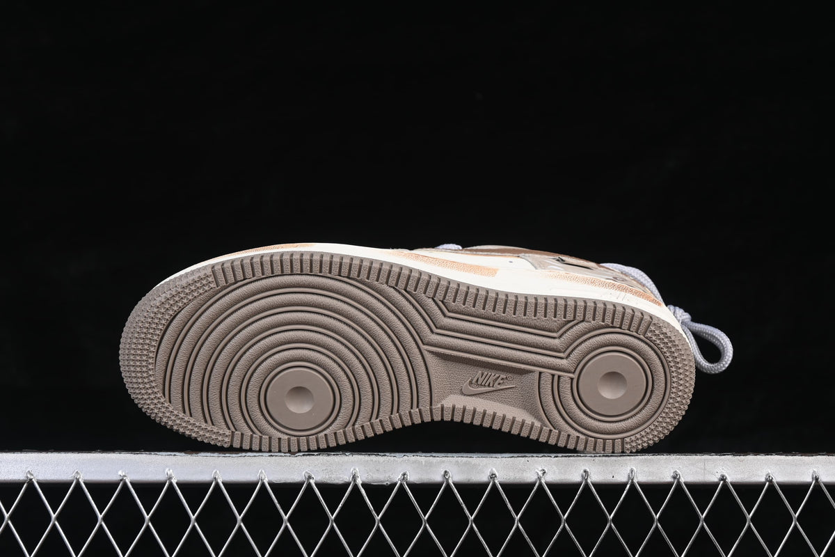 Underside view of the patterned rubber outsole