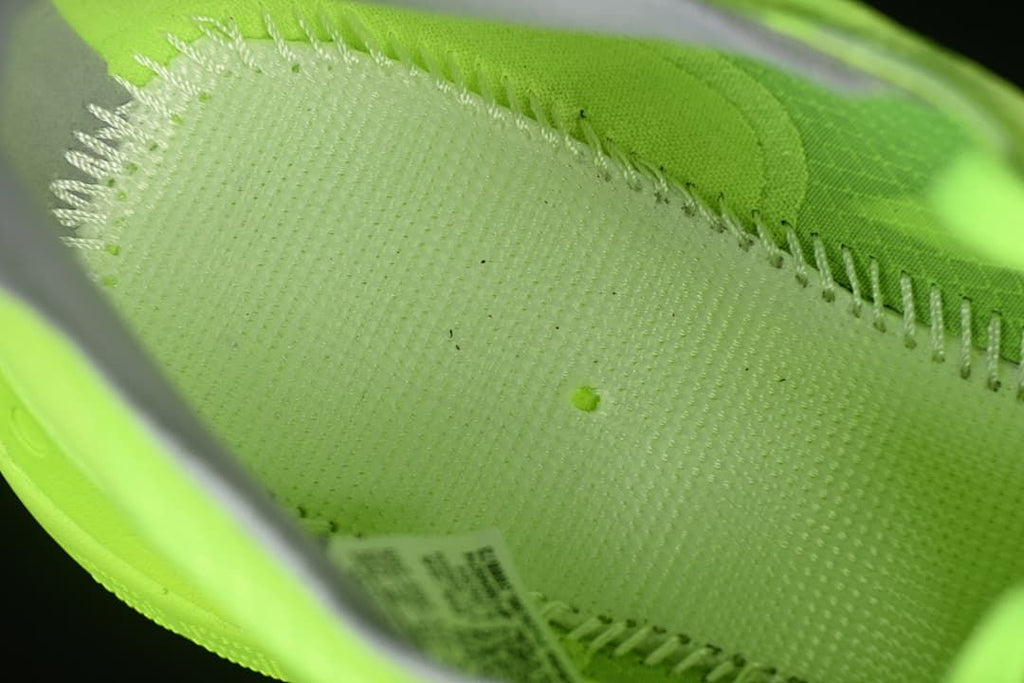 Close-up of the patterned interior lining and stitching