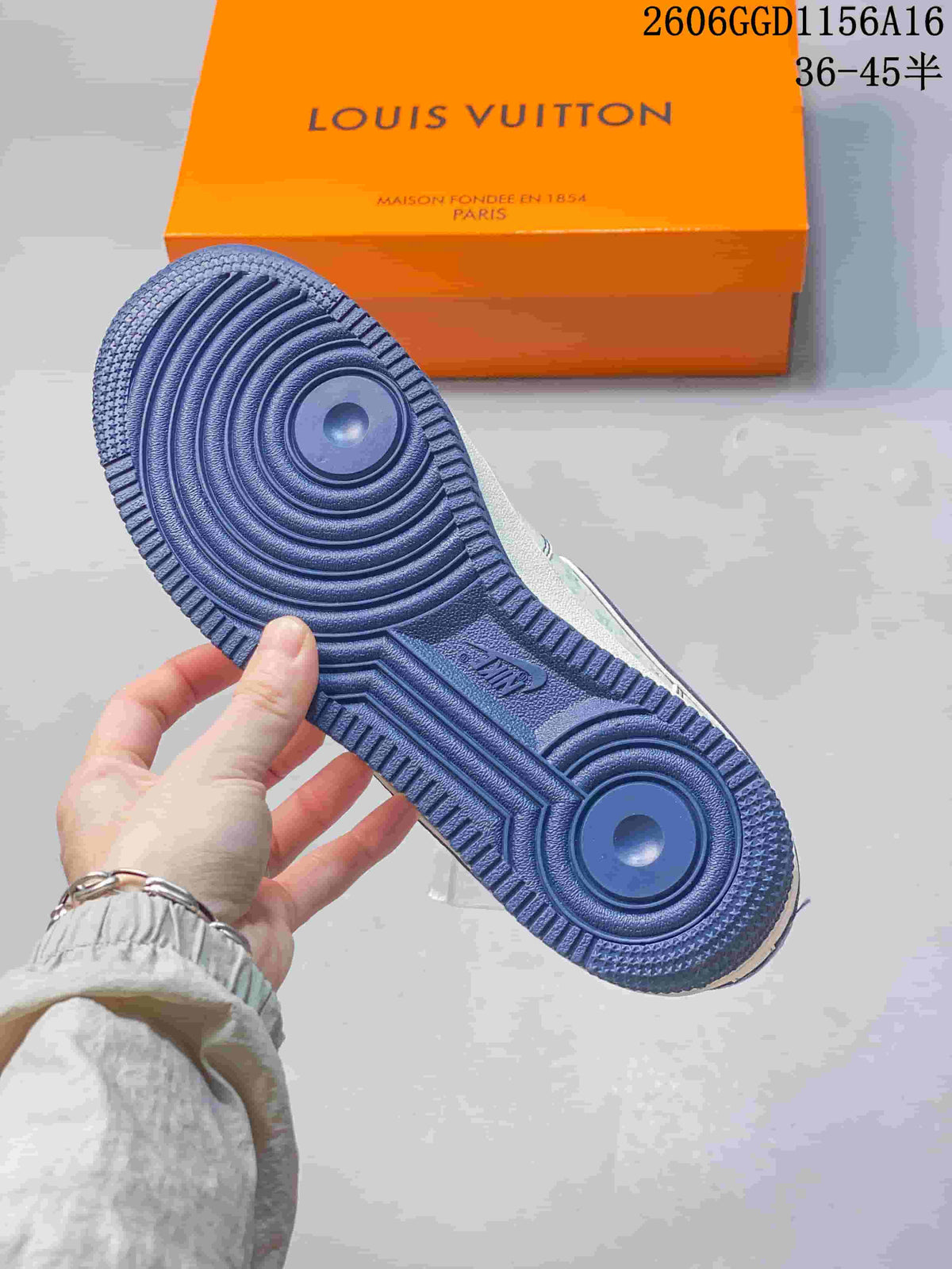 Close-up of the navy patterned outsole