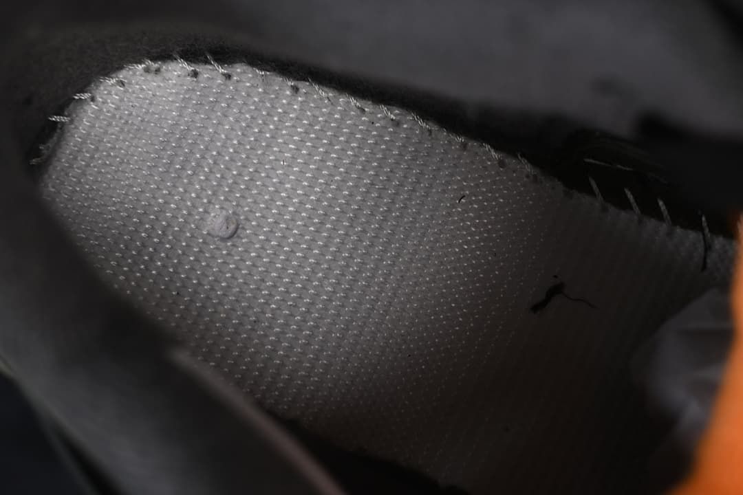 Close-up view inside the sneaker