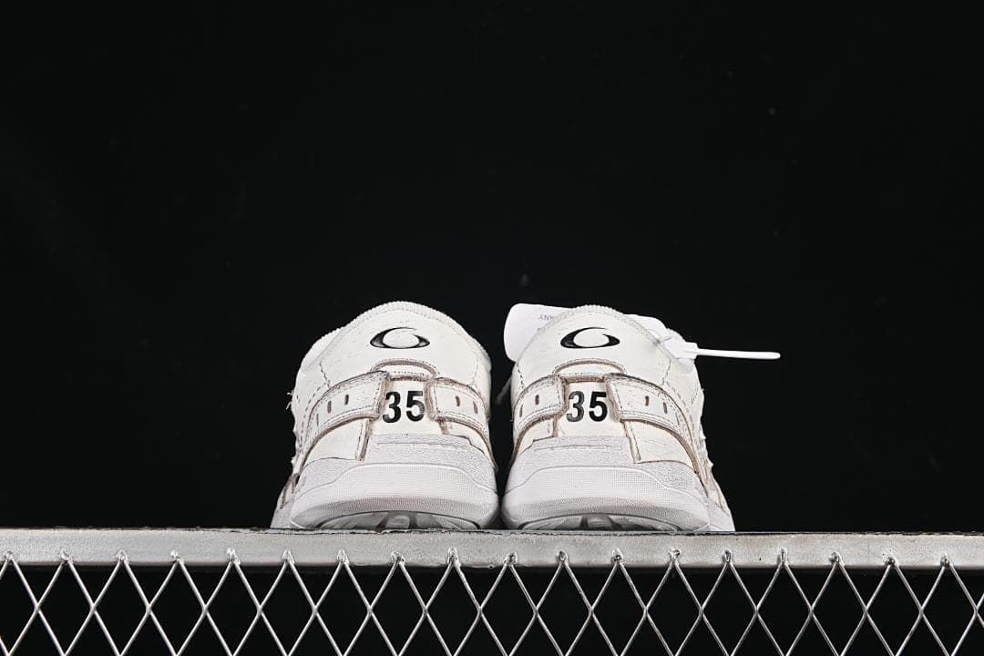 Rear view of the pair showing heel details and size 35 markings