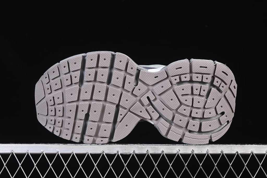 Underside view of the segmented outsole