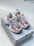 Pair of multicolor Balenciaga Phantom sneakers viewed from the front and side.
