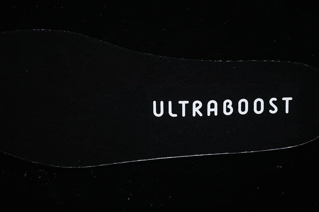 Close-up of the insole marked Ultraboost