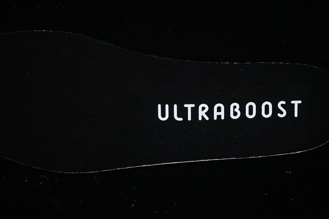 Close-up of the insole marked Ultraboost