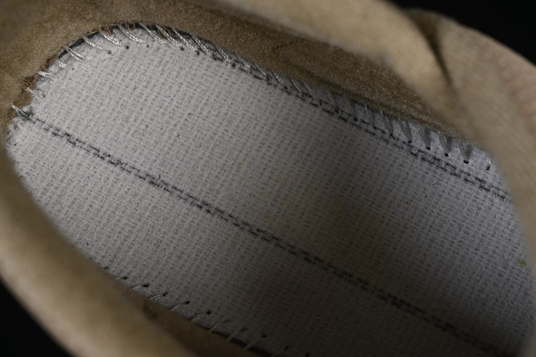 Close-up inside the shoe showing its interior construction