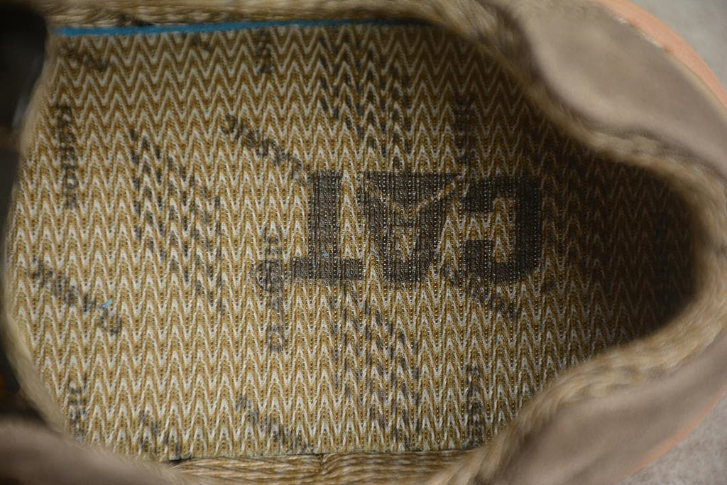 Close-up view of the patterned interior lining