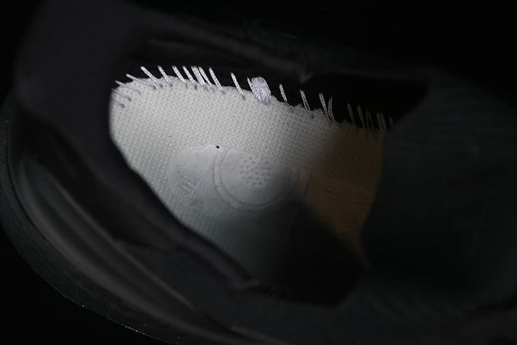 Close-up view inside the shoe