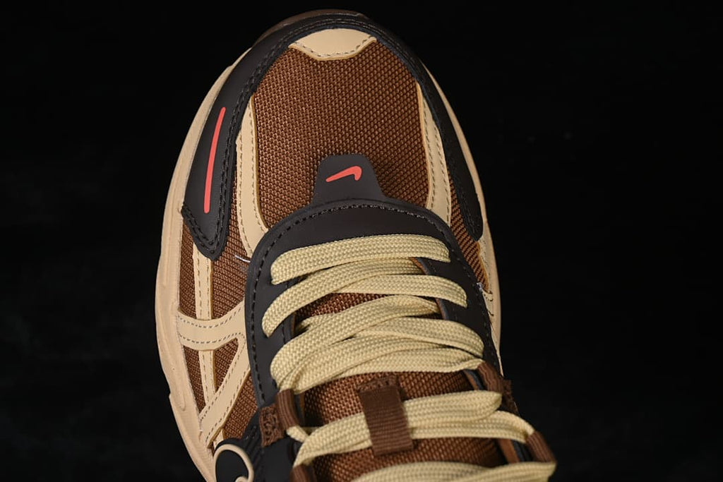 Top-down view of the sneaker toe and lacing
