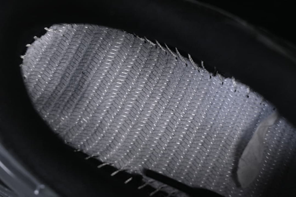 Close-up of textured shoe interior material