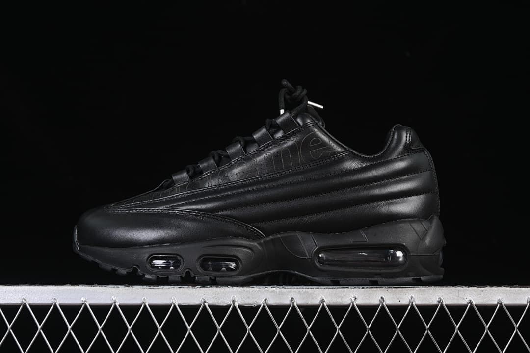 Black Nike Air Max 95 Lux sneaker shown in side profile