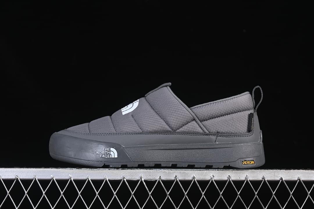 Side view of grey The North Face Gery slip-on shoes