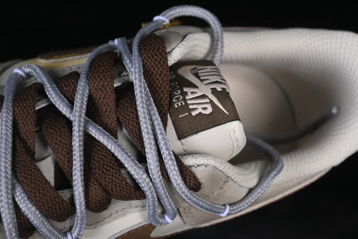 Close-up of the tongue branding and contrasting laces