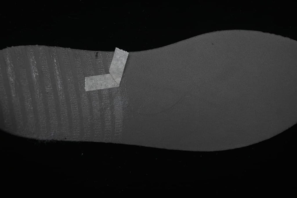 Close-up of the dark outsole surface