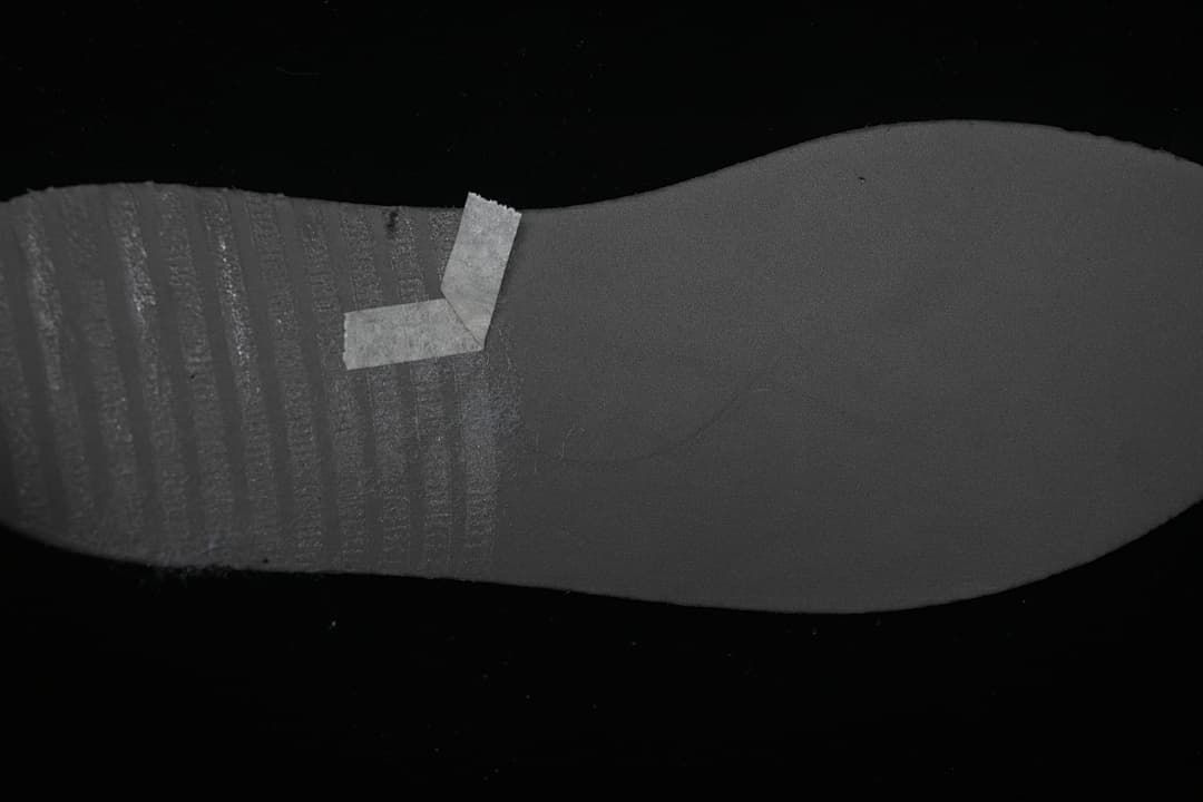 Close-up of the dark outsole surface