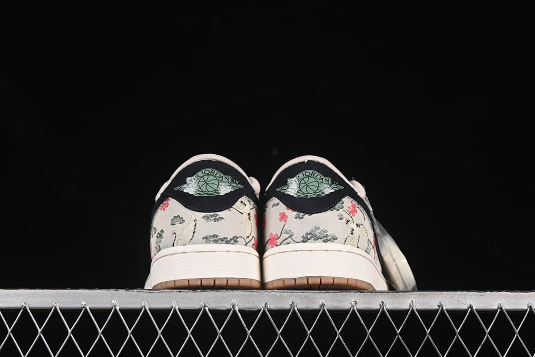 Rear view of the pair showing the patterned heels and Wings logos