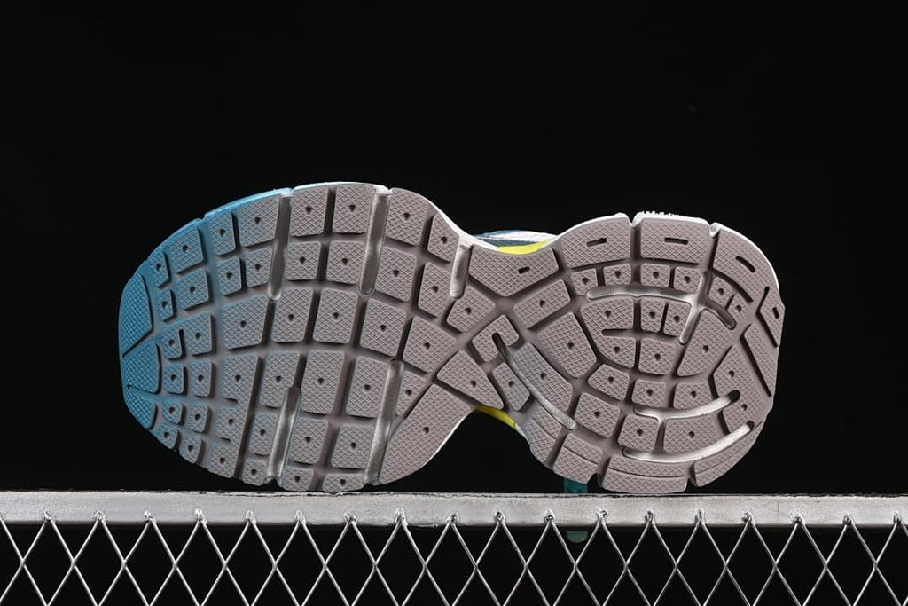 Underside view showing the segmented outsole tread