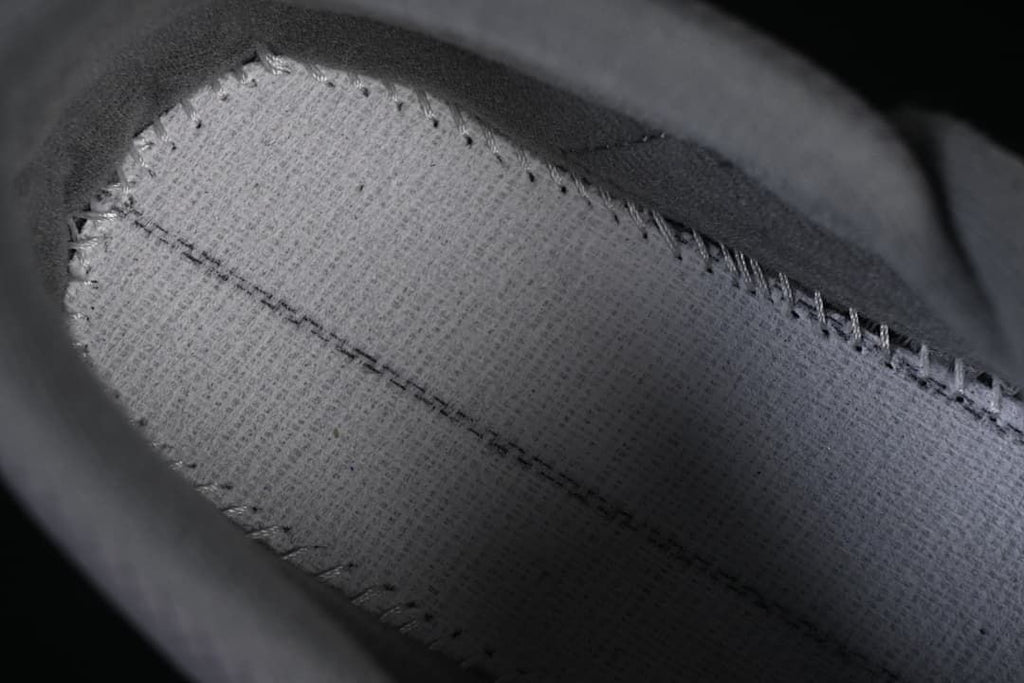 Close-up of the shoe interior stitching